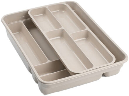 Forte Plastics Bestekbak/bestekhouders 2 Lagen Taupe L40 X B30 X H7 Cm - Bestekbakken