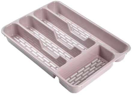 Forte Plastics Bestekbak/bestekhouders 5-vaks roze L33 x B24 x H4 cm - Bestekbakken