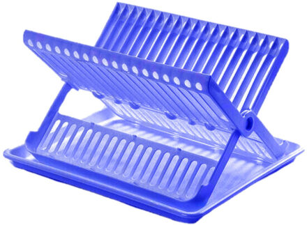 Forte Plastics Blauw afdruiprek 2-laags met lekbak 37 x 33 x 21 cm - Afdruiprekken