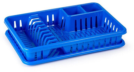 Forte Plastics Blauw afdruiprek met lekbak 45 x 30 cm - Afdruiprekken