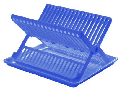 Forte Plastics Blauw afwasrek 2-lagen met lekbak 37 x 33 x 21 cm - Afdruiprekken