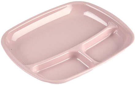 Forte Plastics Camping bord 3-vaks - kunststof - oud roze - 21 x 24 cm - Gourmetborden