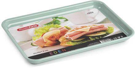 Forte Plastics Dienblad/serveerblad in mintgroen kunststof 29 x 20 cm - Dienbladen