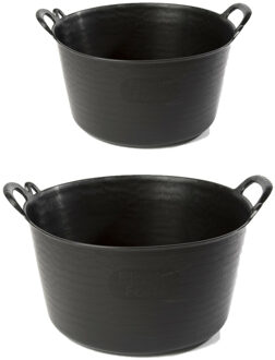 Forte Plastics Flexibele emmer/kuipen zwart 15 en 26 liter van kunststof