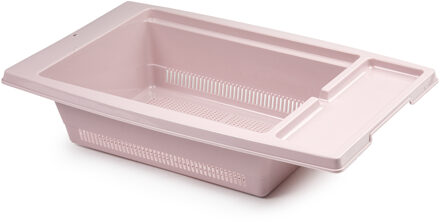 Forte Plastics Keuken gootsteen/aanrecht vergiet/afdruiprek kunststof 43 x 27 x 10 cm oud roze - Afdruiprekken