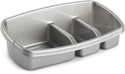 Forte Plastics Keuken spons/doekjes houder 26 x 14 cm zilver - Keukenhulphouders