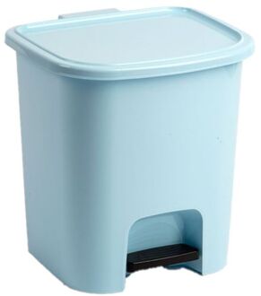 Forte Plastics Kunststof afvalemmers/vuilnisemmers lichtblauw 7.5 liter met pedaal - Pedaalemmers