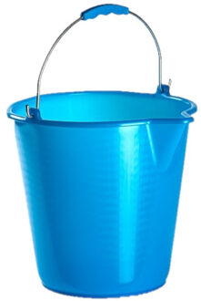 Forte Plastics Kunststof emmer met schenktuit blauw 12 liter - Emmers