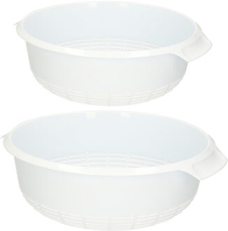 Forte Plastics kunststof keuken vergieten 2x combiset wit 27 x 10 cm en 23 x 9 cm