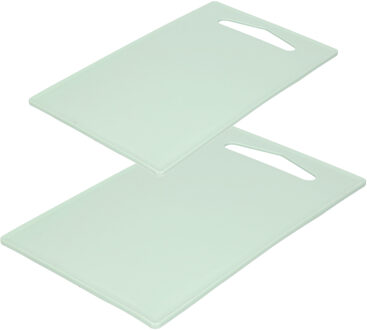 Forte Plastics Kunststof snijplanken set van 2x stuks mintgroen 27 x 16 en 36 x 24 cm - Snijplanken