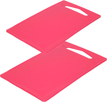 Forte Plastics Kunststof Snijplanken Set Van 2x Stuks Roze 27 X 16 En 36 X 24 Cm - Snijplanken