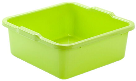 Forte Plastics Kunststof teiltje/afwasbak vierkant 11 liter groen - Afwasbak