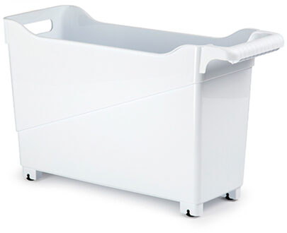 Forte Plastics Kunststof trolley wit op wieltjes L45 x B17 x H29 cm - Opberg trolley