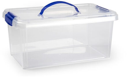 Forte Plastics Opslagbak/organizer met deksel 10 liter transparant - Opbergbox