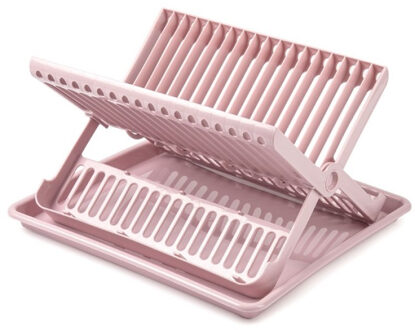 Forte Plastics Oud roze afdruiprek 2-laags met lekbak 37 x 33 x 21 cm - Afdruiprekken