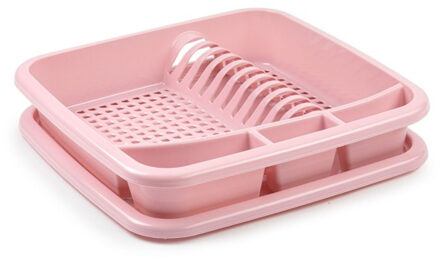 Forte Plastics Oud roze afdruiprek met lekbak 39 x 39 cm - Afdruiprekken