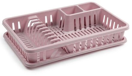 Forte Plastics Oud roze afdruiprek met lekbak 45 x 30 cm - Afdruiprekken