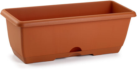 Forte Plastics Plantenbak - terra cotta - rechthoekig - 40 x 20 x 17 cm - Plantenbakken Rood