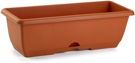 Forte Plastics Plantenbak - terra cotta - rechthoekig - 50 x 20 x 17 cm - Plantenbakken Rood