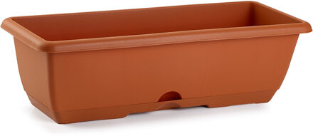 Forte Plastics Plantenbak - terra cotta - rechthoekig - 60 x 20 x 17 cm - Plantenbakken Rood