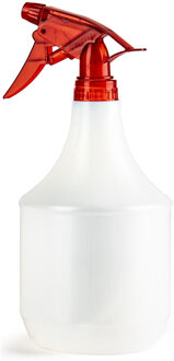 Forte Plastics Plantenspuit met een inhoud van 1 liter - wit - rode verstuiver - 25 cm - kunststof - Plantenspuiten Rood