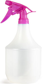 Forte Plastics Plantenspuit met een inhoud van 1 liter - wit - roze verstuiver - 25 cm - kunststof - Plantenspuiten