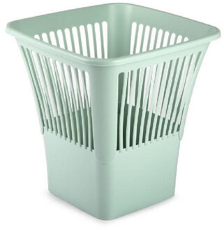 Forte Plastics PlasticForte Afvalbak/vuilnisbak/kantoor prullenbak - plastic - mintgroen - 30 cm - Prullenmanden