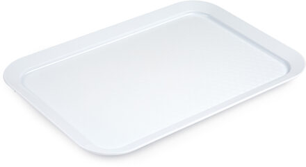 Forte Plastics Plasticforte dienblad/serveerblad - Kunststof - 37 x 26 cm - wit - kopjes en glazen tray - Dienbladen