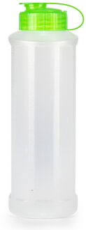 Forte Plastics Plasticforte Drinkfles/waterfles/bidon - 1600 ml - transparant/groen - kunststof - Drinkflessen