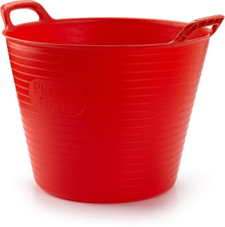 Forte Plastics Plasticforte Flexibele emmer/kuip - rood - 42 liter - ECO kunststof - rond - 38 x 45 cm - Wasmanden