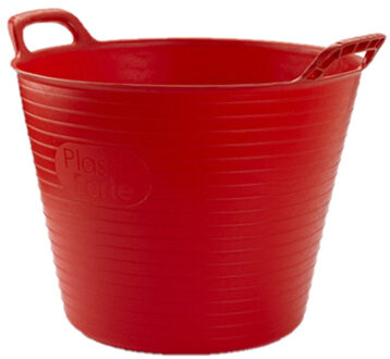 Forte Plastics Plasticforte flexibele emmer/kuip - rood - kunststof - rond - 25 liter - 42 x 38 x 33 cm - Wasmanden