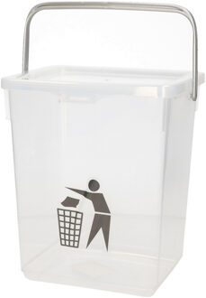 Forte Plastics Plasticforte Gft afvalbakje voor aanrecht - 5L - klein - transparant - afsluitbaar - 20 x 17 x 23 cm - compostbakje - Pr