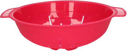 Forte Plastics Plasticforte Keuken vergiet/zeef - kunststof - Dia 25 cm x Hoogte 8 cm - fuchsia roze - Vergieten