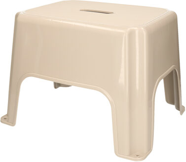 Forte Plastics PlasticForte Keukenkrukje/opstapje - Handy Step - beige - kunststof - 40 x 30 x 28 cm - Huishoudkrukjes