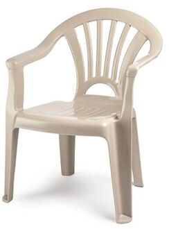 Forte Plastics Plasticforte Kinderstoel van kunststof - beige - 35 x 28 x 50 cm - tuin/camping/slaapkamer - Kinderstoelen