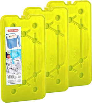 Forte Plastics Plasticforte koelelementen 200 gram - 3x - 11 x 16 x 1.5 cm - groen - voor koelbox en koeltas - Koelelementen