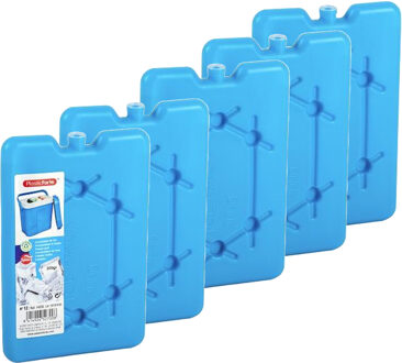 Forte Plastics Plasticforte koelelementen 200 gram - 5x - 11 x 16 x 1.5 cm - blauw - voor koelbox en koeltas - Koelelementen