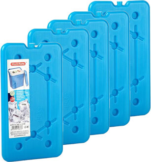 Forte Plastics Plasticforte koelelementen 450 gram - 5x - 14 x 25 x 1 cm - blauw - voor koelbox en koeltas - Koelelementen