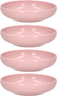 Forte Plastics Plasticforte Kommetje/schaaltje - 4x - pastel roze - D16 x 4 cm - 520 ml - kunststof - Kommetjes