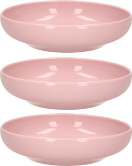 Forte Plastics Plasticforte Kommetje/schaaltje - 6x - pastel roze - D16 x 4 cm - 520 ml - kunststof - Kommetjes