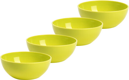 Forte Plastics Plasticforte kommetjes/schaaltjes - 4x - dessert/ontbijt - kunststof - D12 x H5 cm - groen - Kommetjes