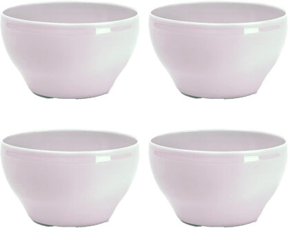 Forte Plastics Plasticforte kommetjes/schaaltjes - 4x - dessert/ontbijt - kunststof - D14 cm - roze - Kommetjes