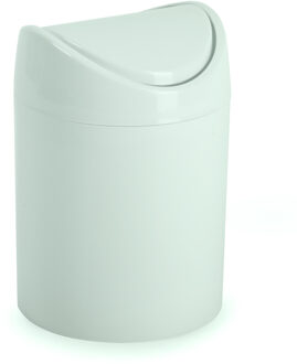 Forte Plastics Plasticforte Mini prullenbakje - mintgroen - kunststof - met klepdeksel - keuken aanrecht model - 1,4 Liter - 12 x 17 cm