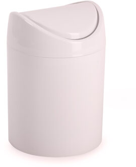 Forte Plastics Plasticforte Mini prullenbakje - roze - kunststof - met klepdeksel - keuken aanrecht model - 1,4 Liter - 12 x 17 cm - Pr