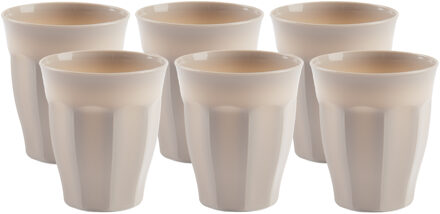 Forte Plastics Plasticforte onbreekbare Picardi drinkglazen - 12x stuks - kunststof - beige - 250 ml - Drinkglazen