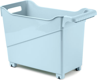 Forte Plastics Plasticforte opberg Trolley Container - ijsblauw - op wieltjes - L38 x B18 x H26 cm - kunststof - Opberg trolley