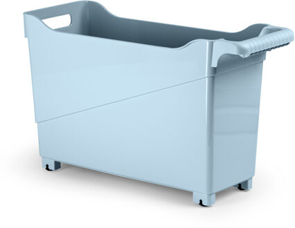 Forte Plastics Plasticforte opberg Trolley Container - ijsblauw - op wieltjes - L45 x B17 x H29 cm - kunststof - Opberg trolley