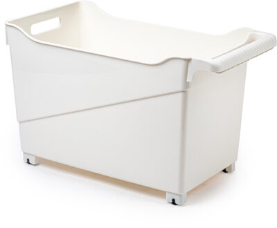 Forte Plastics Plasticforte opberg Trolley Container - ivoor wit - op wieltjes - L45 x B24 x H27 cm - kunststof - Opberg trolley