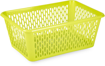 Forte Plastics Plasticforte opbergmand/kastmandje - 13 liter - groen - kunststof - 26 x 37 x 14 cm - Opbergbox