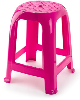 Forte Plastics PlasticForte Opstapje - roze - 37 x 46,5 cm - opstapkrukje - kunststof - Huishoudkrukjes